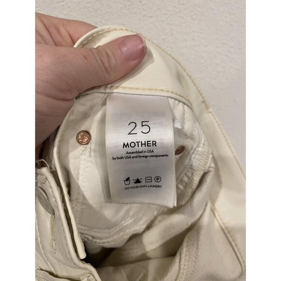 Mother Jeans Womens 25 Ivory Weekender Heel Coated Flare Bootcut Made in USA - Picture 6 of 7